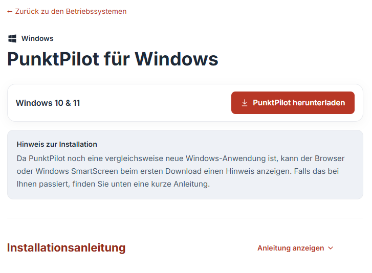PunktPilot für Windows – Download