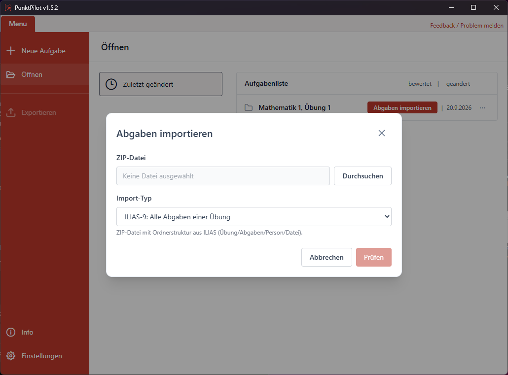 Abgaben importieren – ILIAS