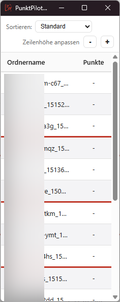Punktetabelle als PopUp