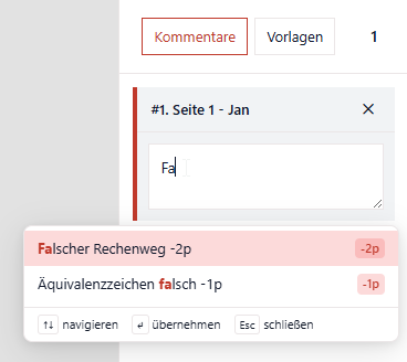 Kommentare – Schnellzugriff
