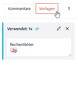 Vorlagen-Tab